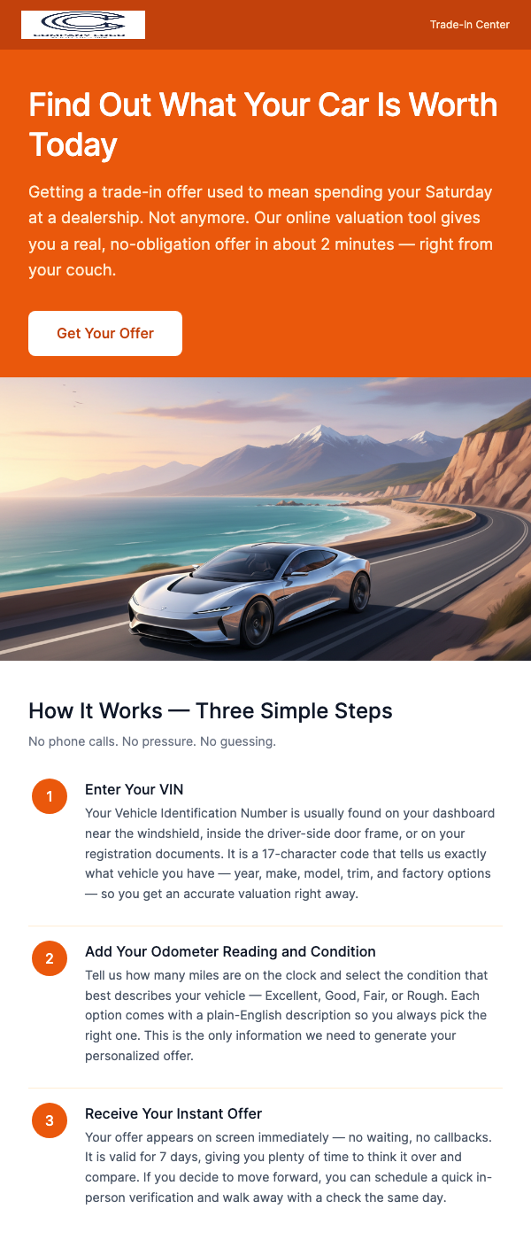 Trade-In Offer – Get Your Car's Value in 2 Minutes