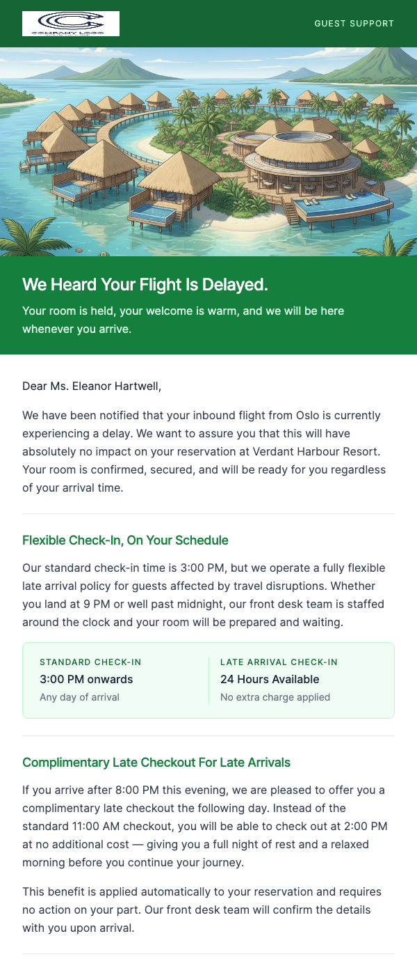 Travel Delay Notification – We're Here to Help