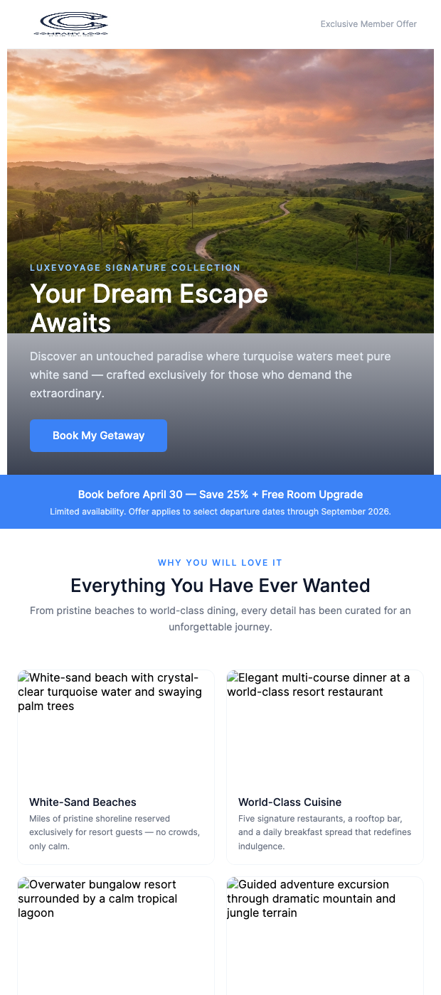 Tropical Destination Getaway Promo