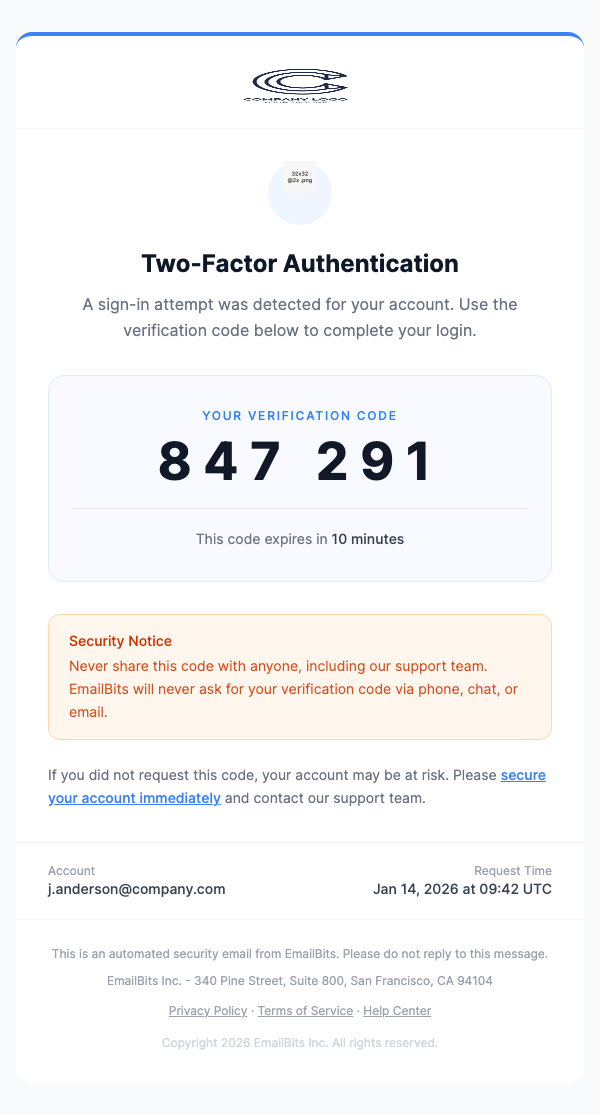 Two-Factor Authentication Code