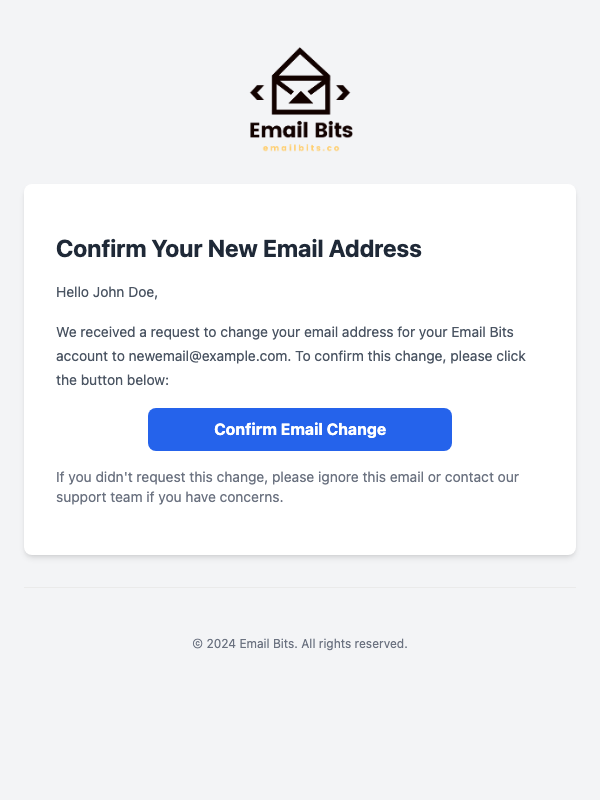 Notification for Updated Email Address