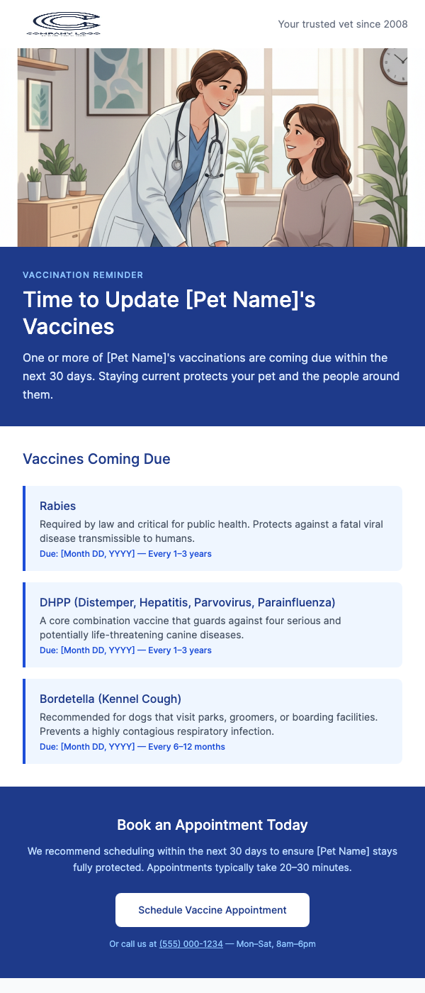 Vaccination Due Reminder – Keep Your Pet Protected
