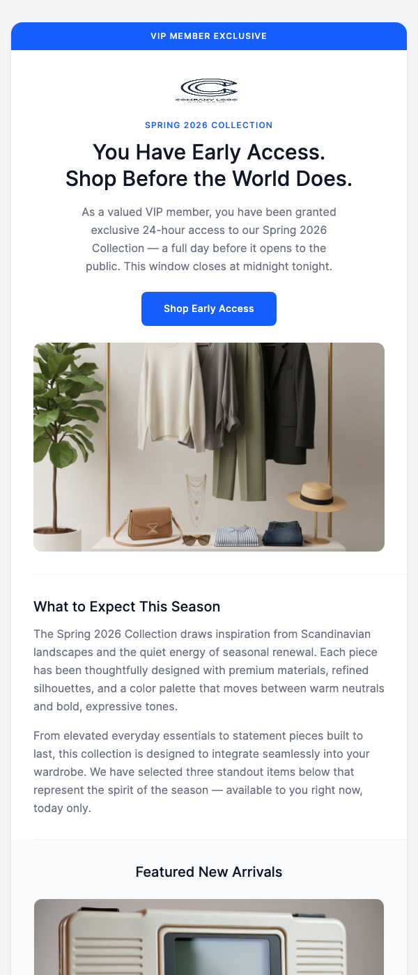 VIP Early Access – Exclusive Preview of New Collection