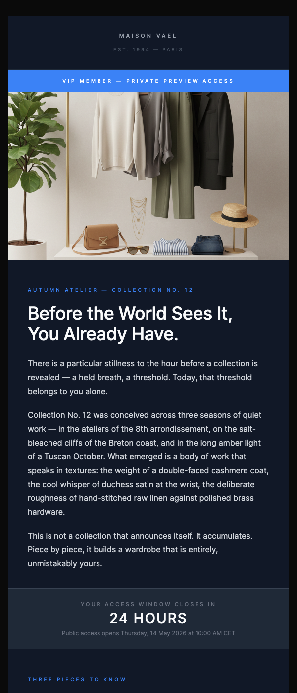 VIP Early Access – Shop the Collection Before Anyone Else