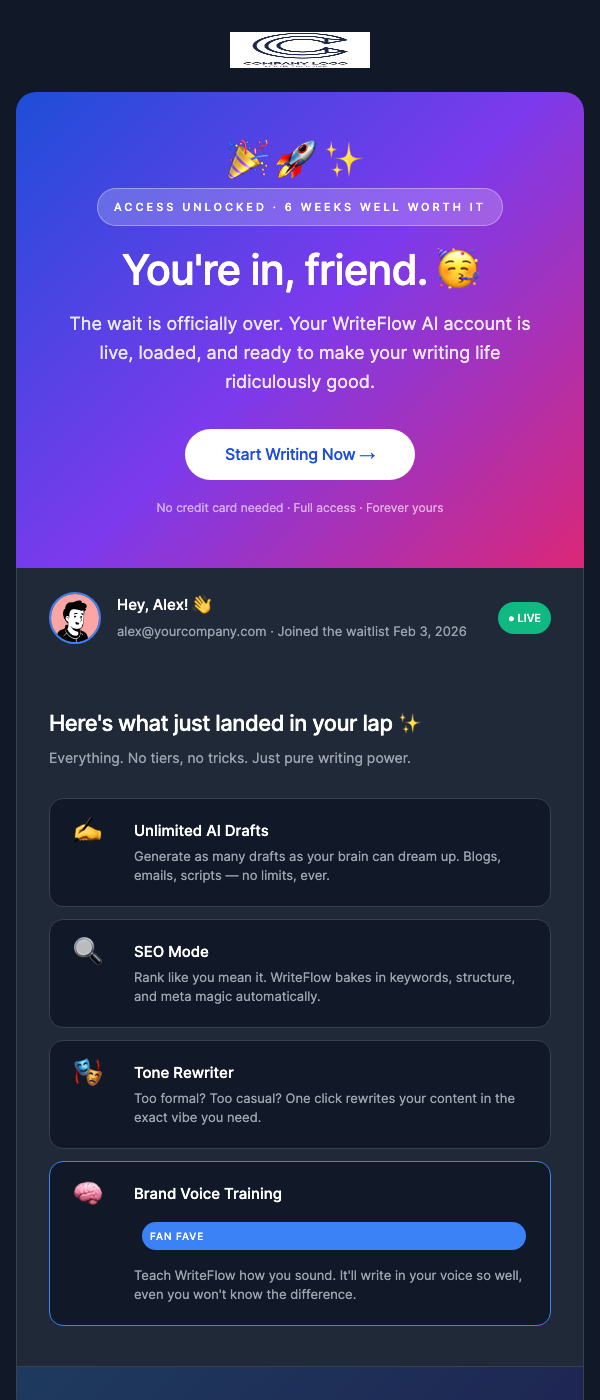 Waitlist Launch Notification