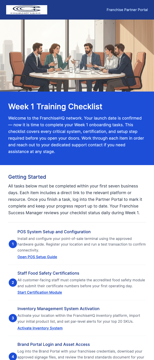Week 1 Training Checklist – Get System-Ready