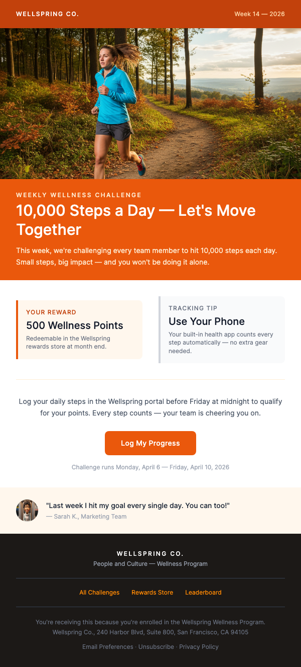 Weekly Wellness Challenge – This Week's Goal