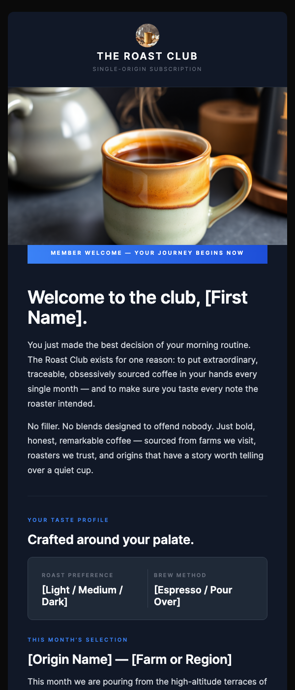 Welcome to the Roast Club – Your First Box Ships Soon
