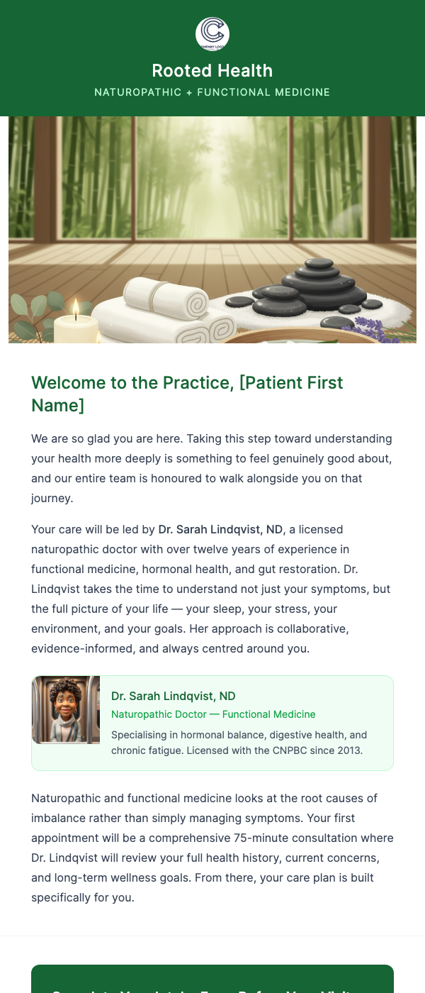 Welcome to Your Wellness Journey – Intake Confirmed