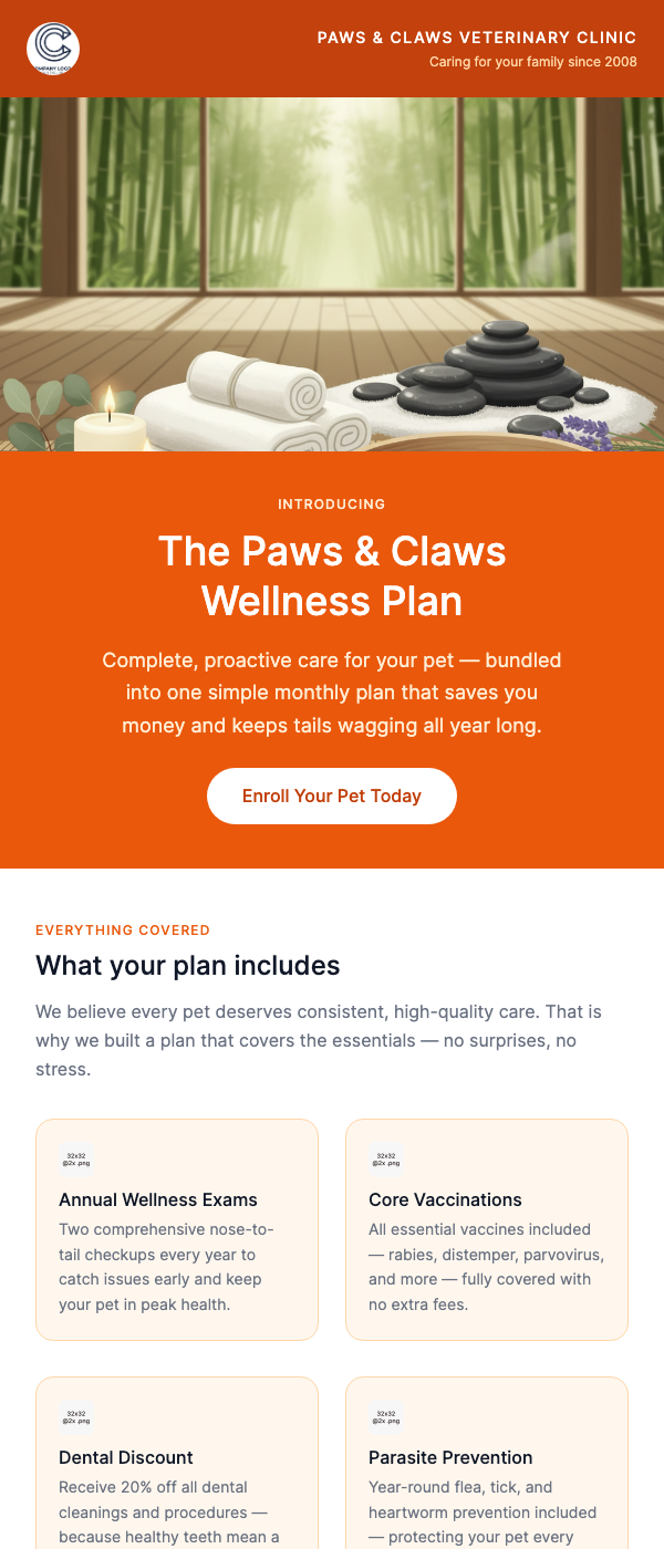 Wellness Plan Enrollment – Preventive Care for Your Pet