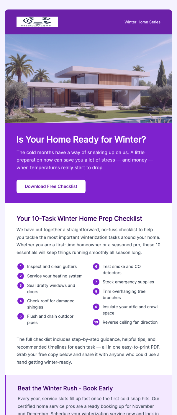 Winter Prep Checklist – Get Your Home Ready