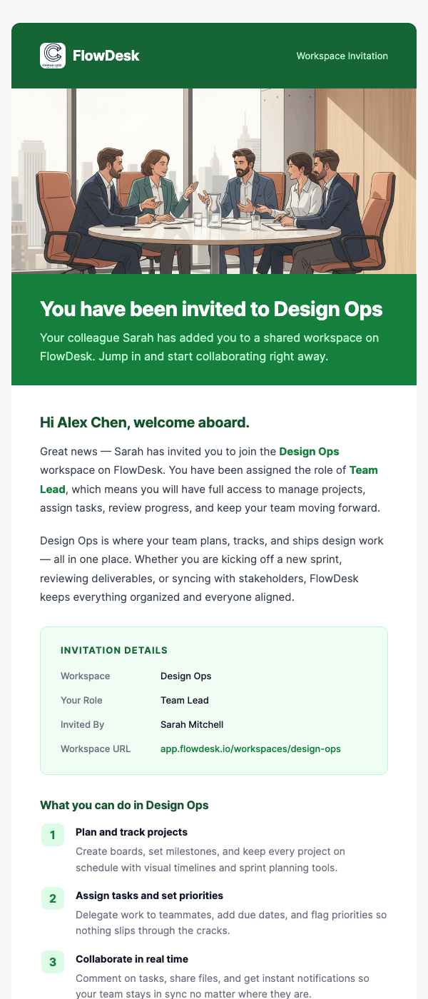 Workspace Invitation – Join Our Team