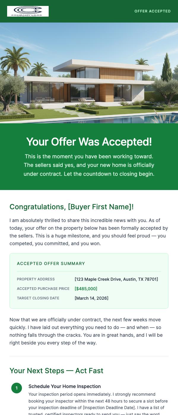 Your Offer Was Accepted – Congratulations!