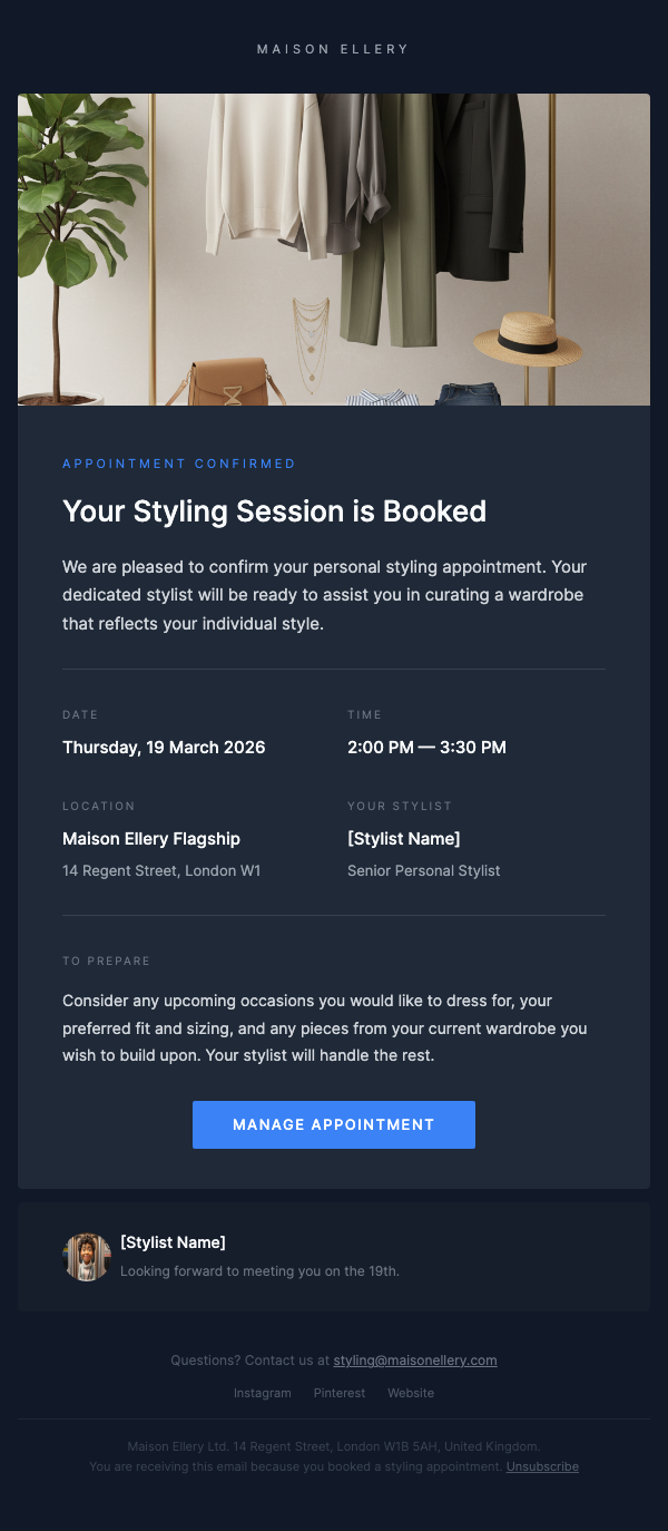 Your Personal Stylist Appointment