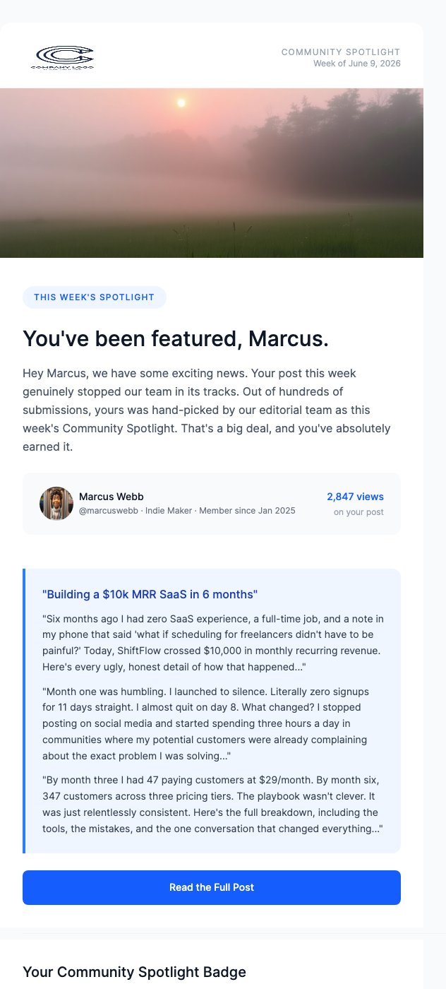 You've Been Featured